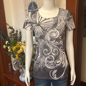 NWT Style&Co size small Floral Butterfly Print Women's Top